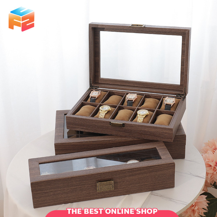 F2C กล่องใส่นาฬิกา หนังPU กล่องเก็บนาฬิกาข้อมือ Watch Box 3 6 10 12