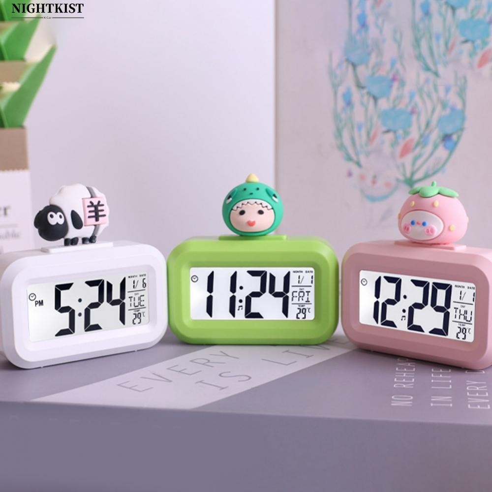 Cartoon Music Watch Cordless Battery Powered Cute Alarm Clock For Bedroom