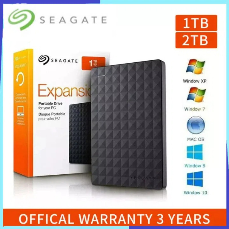 ⚡️⚡️Seagate External Hard Disk 1TB/2TB/4TB ฮาร์ดดิสพกพา ฮาร์ดิส รับประกัน 3 ปี