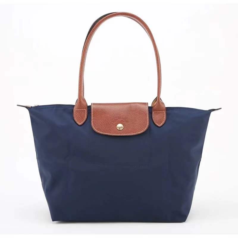 พร้อมสต็อกต้นฉบับและแท้ 100% Longchamp Le Pliage 1899/2605/089 กระเป๋าสะพายไหล่ขนาดใหญ่ของผู้หญิงกระเป๋า Messenger กระเป๋าถือขนาดกลาง Dumpling Bag Tote Bag Organizer Bag
