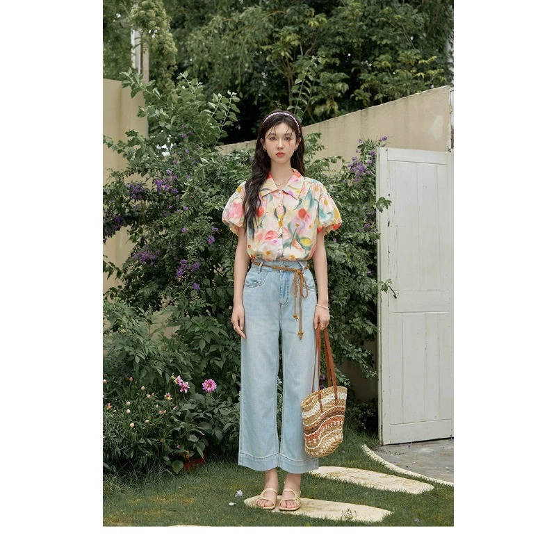 เสื้อครอปแขนตุ๊กตาลายดอกไม้ แฟชั่นผู้หญิง thumbnail 9