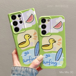 เคสโทรศัพท์มือถือ ซิลิโคน กันกระแทก ลายเป็ดน่ารัก สีเขียว สําหรับ SAMSUNG S23PLUS S23 S22ULTRA S22PLUS S22 A04S A04E A04 A03CORE A73 A54 A53 A34 A23 A21S A14 A13 A12 A11