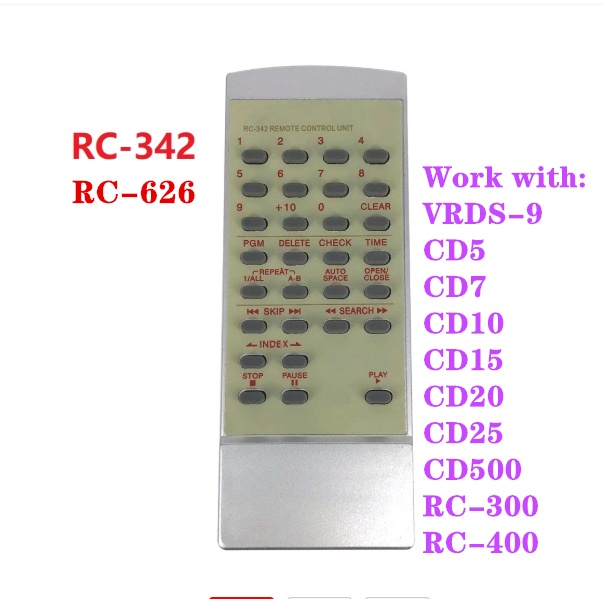 ใหม่ Universal รีโมทคอนโทรล RC-342 สําหรับ TEAC CD Remoto Controle RC-626 VRDS-9 CD5 CD7 CD10 CD15 C