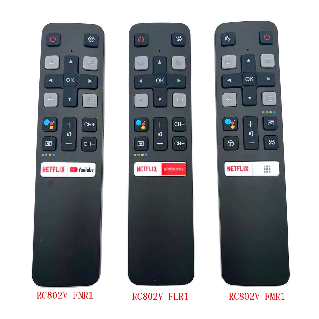 เสียงใหม่สําหรับรีโมทคอนโทรล TCL RC802V FNR1 FMR1 FLR1 พร้อม Netflix และ YouTube 40S6800 49S6500 55E