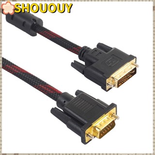 Shououy สายเคเบิลมอนิเตอร์ DVI เป็น VGA 1080P DVI-I 24+5