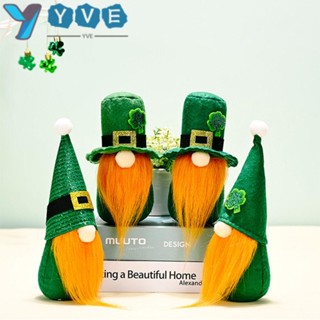 Yve ตุ๊กตาคนแคระ ไร้หน้า St. จี้รูป Patricks Day สีเขียว