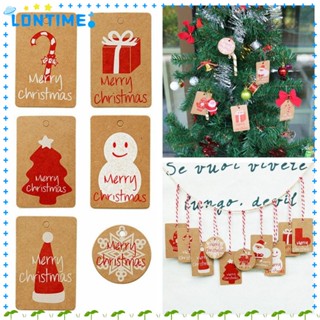 Lontime ป้ายแท็กไม้ ลายการ์ตูนสโนว์แมน ซานต้า แฮนด์เมด DIY สําหรับตกแต่งคริสต์มาส