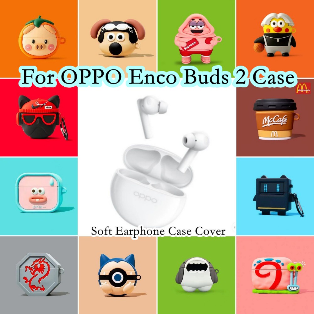 พร้อมส่ง! นําไปใช้กับ OPPO Enco Buds 2 เคส Case เคสหูฟัง การ์ตูนชุดนวัตกรรม หุ่นยนต์สีดํา