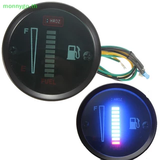 Monnygo เครื่องวัดระดับน้ํามันเชื้อเพลิง 12V 24V 52 มม. ไฟ LED 8 ดวง สําหรับรถยนต์ รถจักรยานยนต์