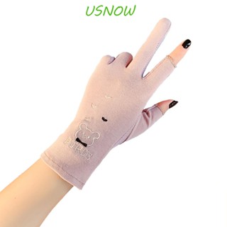 Usnow ถุงมือ แบบบาง ปักลาย ป้องกันรังสียูวี แฟชั่นฤดูร้อน สําหรับผู้หญิง