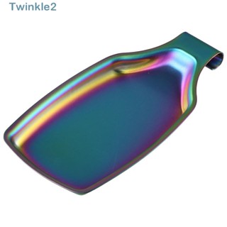 Twinkle ที่วางช้อน สเตนเลส 8.26x4.33 นิ้ว สีรุ้ง ปลอดภัย สําหรับเครื่องล้างจาน ทัพพี ทัพพี เครื่องครัว