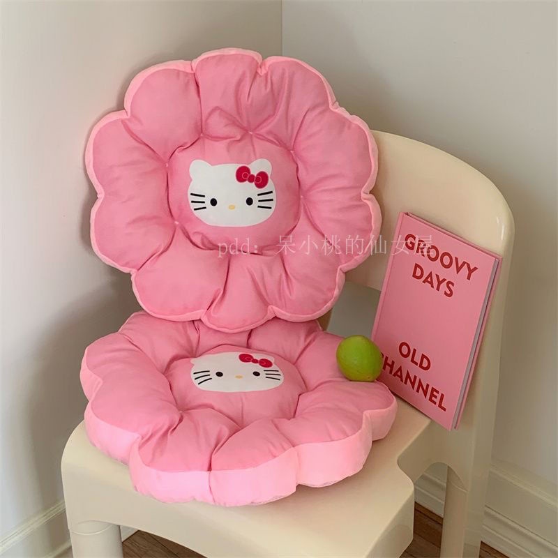 SANRIO [Haroro] เบาะรองนั่งเก้าอี้ ลาย Hello Kitty น่ารัก สําหรับบ้าน ออฟฟิศ