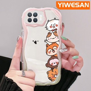 เคสโทรศัพท์มือถือแบบนิ่ม ใส กันกระแทก ลายการ์ตูนสัตว์น่ารัก สีครีม สําหรับ OPPO A93 2020 F17 Pro Reno 4F Reno 4 Lite