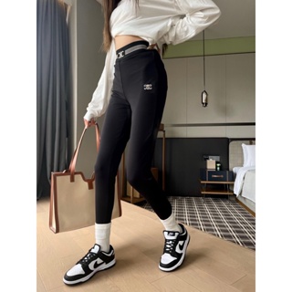 HIOE CEL 23 autumn and winter New leggings logo rubber band waist design metal badge decoration fashion all-match leggings for women