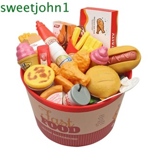 Sweetjohn ไก่ทอด แฮมเบอร์เกอร์จําลอง ของเล่นสําหรับเด็ก