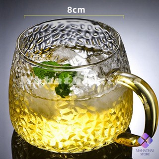 แก้วน้ำ แก้วชงชา ถ้วยแก้วน้ำชา แก้วกาแฟ มีหูจับ  ทนต่ออุณหภูมิสูง  glass cup