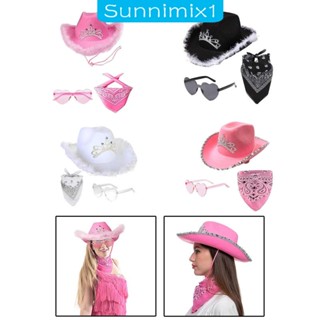 [Sunnimix1] หมวกแจ๊สคาวบอย แฟชั่นสไตล์ตะวันตก สําหรับงานปาร์ตี้วันเกิด คอนเสิร์ต