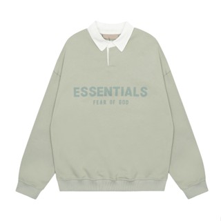 ❇️❇️ พร้อมส่ง ❇️ เสื้อกันหนาวแขนยาว คอโปโล ทรงหลวม พิมพ์ลายตัวอักษร High Street FOG ESSENTIALS สําหรับผู้ชาย และผู้หญิง