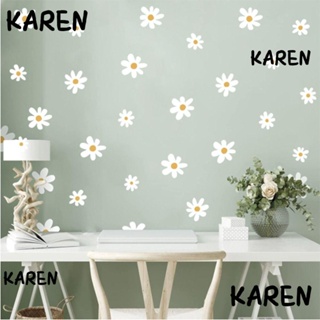 Karen สติกเกอร์ไวนิล ลายดอกเดซี่ สีขาว 30*90 ซม. ลอกออกได้ สําหรับติดตกแต่งผนังห้องเด็ก