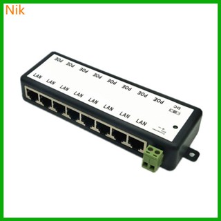 หัวฉีด POE 8 พอร์ต LAN พร้อมไฟ LED สําหรับกล้องวงจรปิด