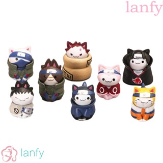 Lanfy ตุ๊กตาฟิกเกอร์ Naruto Uzumaki Naruto Haruno Sakura Hyuga Hinata ของเล่นสําหรับเด็ก 8 ชิ้น ต่อชุด