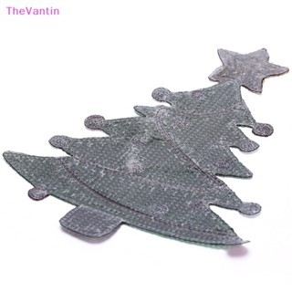 Thevantin แผ่นแพทช์เหล็ก ปักเลื่อม ลายการ์ตูนต้นคริสต์มาส สําหรับตกแต่งเสื้อผ้า diy