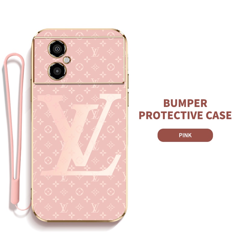 LV Ybd เคสโทรศัพท์มือถือ ซิลิกาเจล พร้อมสายคล้อง บาง ป้องกันเลนส์ สําหรับ Xiaomi POCO M4 5G POCO M5 4G Redmi Note 11R
