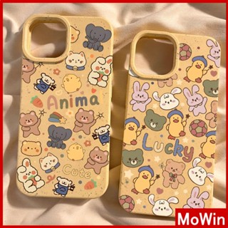 Mowin - เข้ากันได้สำหรับ เคสไอโฟน เคสไอโฟน11 เคส iphone 11 กรณีเป็นมิตรกับสิ่งแวดล้อมสีเหลืองกรณีนุ่มปกป้องกล้องกันกระแทกน่ารักช้างหมีเป็ดกระต่ายเข้ากันได้กับ iPhone 14 13 PRO MAX 12 11 XR XS