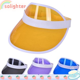 SOLIGHTER หมวกเบสบอล พลาสติกใส ฤดูร้อน อุปกรณ์เสริมกีฬา หมวกบังแดด