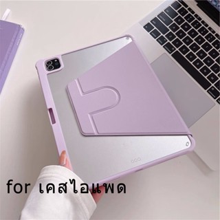 for ipad case ไทยแลนด์สปอต เคสแท็บเล็ตหมุนได้ 360 องศาสำหรับ ipad air4 air5 10.9 pro11 gen9 gen8 gen7 10.2 360°rotation