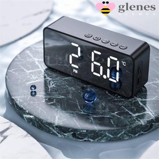 Glenes G50 ลําโพงนาฬิกาปลุกบลูทูธ ไร้สาย หน้าจอ LED การ์ด TF G50 แบบพกพา หรูหรา