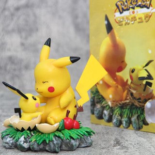 Ere1 โมเดลฟิกเกอร์ Pokemon Pikachu and Pichu ของเล่น ของสะสม สําหรับตกแต่งบ้าน