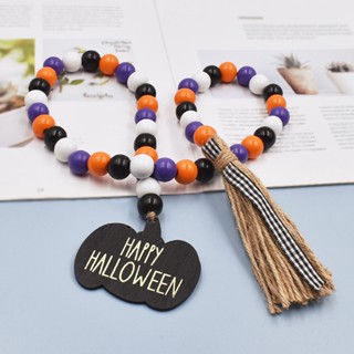 Halloween_ เชือกลูกปัด ลายฟักทองฮาโลวีน สําหรับตกแต่งบ้าน DIY