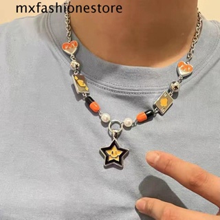 Mxfashione สร้อยคอโซ่ ไทเทเนียมอัลลอย จี้รูปหัวใจ สไตล์ฮิปฮอป พังก์ สําหรับผู้ชาย