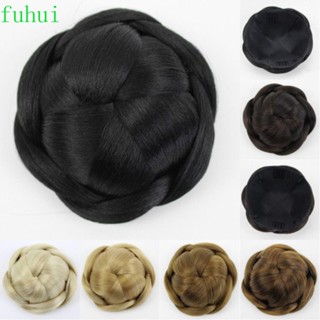 Fuhui ผมปลอม คุณภาพสูง สไตล์วินเทจ ผู้หญิง สังเคราะห์ ฮั่นฝู ผม Chignon เครื่องประดับผม ต่อผม ธรรมชาติ ตรง โดนัท ลูกกลิ้ง แฮร์พีซ