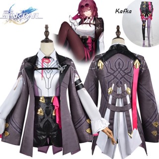 【พร้อมส่ง】Honkai Star Rail cosplay Kafka เสื้อผ้าคอสเพลย์ ปักลายธัญพืชเข้ม เสื้อผ้าผู้หญิง เสื้อผ้าปาร์ตี้ฮาโลวีน