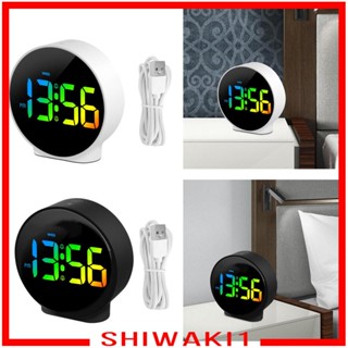 [Shiwaki1] นาฬิกาปลุกดิจิทัล LED 12H 24H สไตล์โมเดิร์น น้ําหนักเบา สําหรับห้องนอน โต๊ะทํางาน ทุกเพศ ทุกวัย