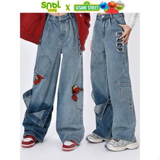 SESAME STREET x SNBL Sticker Iron Jeans กางเกงยีนส์รีดแผ่นรีดสติกเกอร์เอลโม่