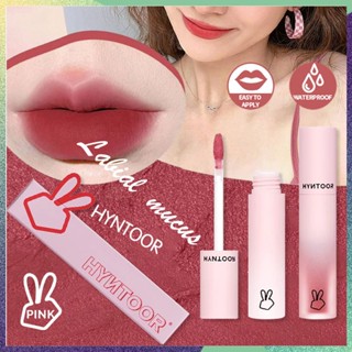 Hyntoor ลิปสติก เนื้อแมตต์ กํามะหยี่ สีมาการอง สีชมพู ไวท์เทนนิ่ง และไม่แห้ง