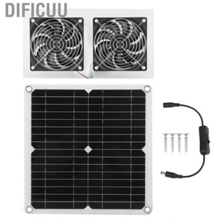 Dificuu 25W Solar Fan  Safe Powered Dual Keep Air Circulation IPX65  for Chicken Coop Greenhouse