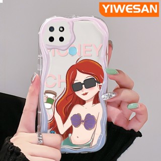 เคสโทรศัพท์มือถือ ซิลิโคนนิ่ม ใส กันกระแทก ลายการ์ตูนนางเงือก สําหรับ Realme C21Y C25Y