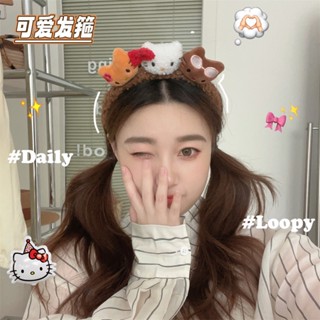 ที่คาดผมตุ๊กตาแมวน้อยน่ารัก สามตัว ของเล่นล้างหน้า แต่งขนนุ่ม