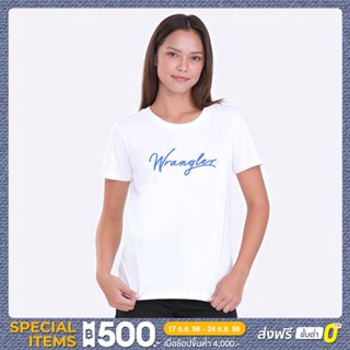 WRANGLER เสื้อยืดแขนสั้นผู้หญิง ทรง REGULAR รุ่น WR S523WTSSF58 สีขาว