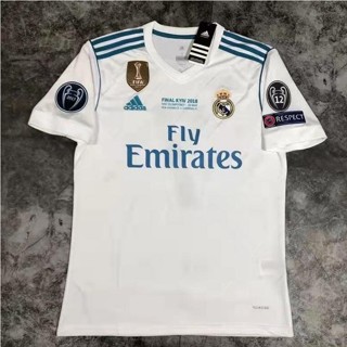 เสื้อกีฬาฟุตบอล Real Madrid Home White 17/18