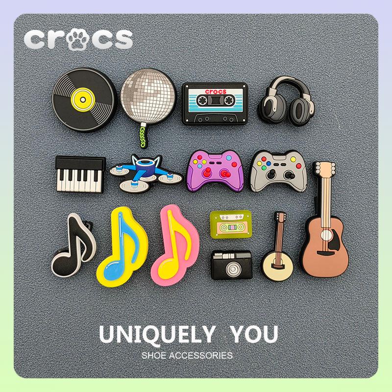 jibbitz crocs อุปกรณ์เสริมหัวเข็มขัด รูปตัวโน้ต และดอกไม้ สําหรับรองเท้า Crocs