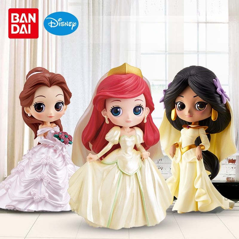 Qposket Disney Princess Wedding Snow White, Ariel Belle, Cinderella Princess ชุดแต่งงานทํามือ, ของตก
