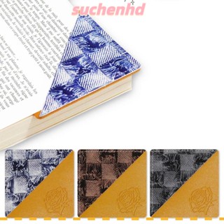 Suchenhd ที่คั่นหนังสือ แบบหนัง ลายสก๊อต สไตล์วินเทจ 4 ชิ้น