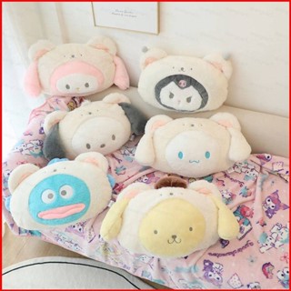 Yb1 Sanrio หมอนผ้าห่ม ตุ๊กตายัดไส้ Kuromi Melody Cinnamoroll Nap 2 in 1 สําหรับเด็กนักเรียน