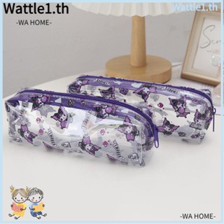 Wttle กระเป๋าเครื่องเขียน PVC ใส กันน้ํา จุของได้เยอะ ลายคุโรมิน่ารัก สําหรับนักเรียน