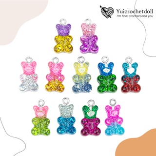 🧸 จี้รูปหมีกลิตเตอร์ สวย ดูแพงมาก Cute Jolly Cartoon Bear Pendant Charms สําหรับทําเครื่องประดับ Diy [พร้อมส่งในไทย)